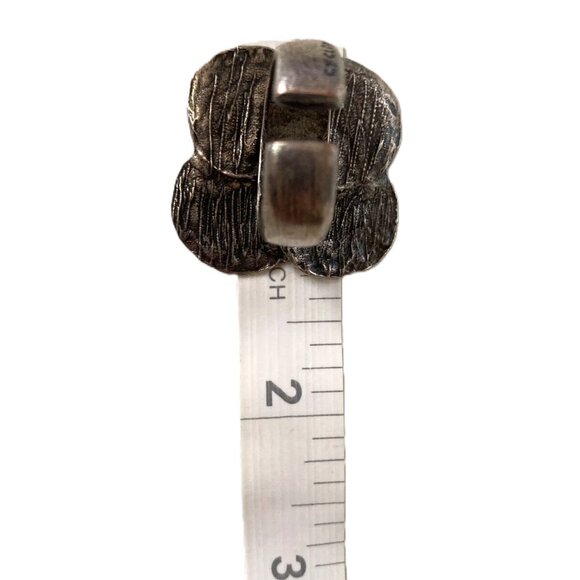 Vintage adjustable 90s Cyclope Floral ring silver tone preloved jewelry - Picture 7 of 7